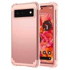 For Google Pixel 6 3 in 1 Shockproof PC + Silicone Protective Phone Case(Rose Gold) - 1