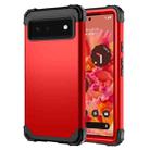 For Google Pixel 6 3 in 1 Shockproof PC + Silicone Protective Phone Case(Red + Black) - 1