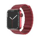 Mutural Liquid Silicone Magnetic Strap Watch Band For Apple Watch Series 9&8&7 41mm / SE 3&SE 2&6&SE&5&4 40mm / 3&2&1 38mm(Red) - 1