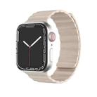 Mutural Liquid Silicone Magnetic Strap Watch Band For Apple Watch Ultra 49mm&Watch Ultra 2 49mm / Series 9&8&7 45mm / SE 3&SE 2&6&SE&5&4 44mm / 3&2&1 42mm(Starlight) - 1