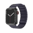 Mutural Liquid Silicone Magnetic Strap Watch Band For Apple Watch Ultra 49mm / Series 8&7 45mm / SE 2&6&SE&5&4 44mm / 3&2&1 42mm(Midlight) - 1