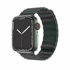 Mutural Liquid Silicone Magnetic Strap Watch Band For Apple Watch Ultra 49mm / Series 8&7 45mm / SE 2&6&SE&5&4 44mm / 3&2&1 42mm(Green) - 1