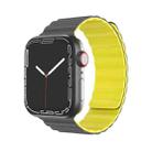 Mutural Moran Series Liquid Silicone Magnetic Strap Watch Band For Apple Watch Series 9&8&7 41mm / SE 3&SE 2&6&SE&5&4 40mm / 3&2&1 38mm(Grey + Yellow) - 1