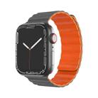 Mutural Moran Series Liquid Silicone Magnetic Strap Watch Band For Apple Watch Series 9&8&7 41mm / SE 3&SE 2&6&SE&5&4 40mm / 3&2&1 38mm(Grey + Orange) - 1