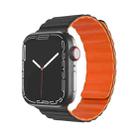 Mutural Moran Series Liquid Silicone Magnetic Strap Watch Band For Apple Watch Series 8&7 41mm / SE 2&6&SE&5&4 40mm / 3&2&1 38mm(Black + Orange) - 1