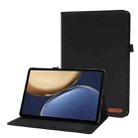 For Honor Tablet V7 Pro TPU + Fabric PU Leather Tablet Protective Case with Name Card Clip(Black) - 1