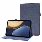 For Honor Tablet V7 Pro TPU + Fabric PU Leather Tablet Protective Case with Name Card Clip(Dark Blue) - 1