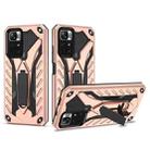 For Xiaomi Redmi Note 11 5G / Poco M4 Pro Shockproof TPU + PC Protective Phone Case with Holder(Rose Gold) - 1