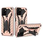 For vivo Y15s Shockproof TPU + PC Protective Phone Case with Holder(Rose Gold) - 1