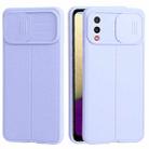 For Samsung Galaxy A02 / M02 Litchi Texture Sliding Camshield TPU Phone Case(Light Purple) - 1