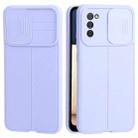 For Samsung Galaxy A02s / M02s Litchi Texture Sliding Camshield TPU Phone Case(Light Purple) - 1