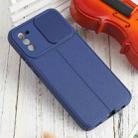 For Samsung Galaxy A02s / M02s Litchi Texture Sliding Camshield TPU Phone Case(Blue) - 2
