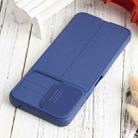 For Samsung Galaxy A22 5G Litchi Texture Sliding Camshield TPU Phone Case(Blue) - 4