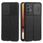 For Samsung Galaxy A32 4G Litchi Texture Sliding Camshield TPU Phone Case(Black) - 1