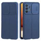 For Samsung Galaxy A32 4G Litchi Texture Sliding Camshield TPU Phone Case(Blue) - 1