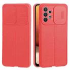 For Samsung Galaxy A32 4G Litchi Texture Sliding Camshield TPU Phone Case(Red) - 1