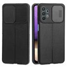 For Samsung Galaxy A32 5G Litchi Texture Sliding Camshield TPU Phone Case(Black) - 1