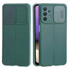 For Samsung Galaxy A32 5G Litchi Texture Sliding Camshield TPU Phone Case(Dark Green) - 1