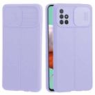 For Samsung Galaxy A51 4G Litchi Texture Sliding Camshield TPU Phone Case(Light Purple) - 1