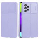 For Samsung Galaxy A52 5G / 4G Litchi Texture Sliding Camshield TPU Phone Case(Light Purple) - 1