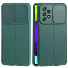 For Samsung Galaxy A52 5G / 4G Litchi Texture Sliding Camshield TPU Phone Case(Dark Green) - 1