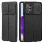 For Samsung Galaxy A72 5G / 4G Litchi Texture Sliding Camshield TPU Phone Case(Black) - 1