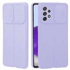 For Samsung Galaxy A72 5G / 4G Litchi Texture Sliding Camshield TPU Phone Case(Light Purple) - 1