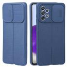 For Samsung Galaxy A72 5G / 4G Litchi Texture Sliding Camshield TPU Phone Case(Blue) - 1