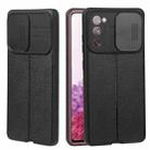 For Samsung Galaxy S20 FE Litchi Texture Sliding Camshield TPU Phone Case(Black) - 1