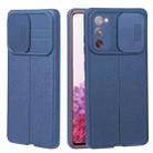 For Samsung Galaxy S20 FE Litchi Texture Sliding Camshield TPU Phone Case(Blue) - 1