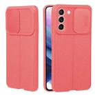 For Samsung Galaxy S21+ 5G Litchi Texture Sliding Camshield TPU Phone Case(Red) - 1