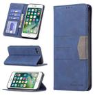 For iPhone SE 2022 / SE 2020 / 8 / 7 Magnetic Splicing Leather Phone Case(Blue) - 1