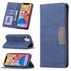 For iPhone 12 mini Magnetic Splicing Leather Phone Case (Blue) - 1