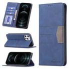 For iPhone 12 / 12 Pro Magnetic Splicing Leather Phone Case(Blue) - 1