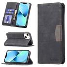 For iPhone 13 mini Magnetic Splicing Leather Phone Case (Black) - 1