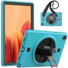 For Samsung Galaxy Tab A7 10.4 T500 / T505 Shockproof TPU + PC Tablet Case with Holder & Pen Slot & Shoulder Strap(Light Blue) - 1