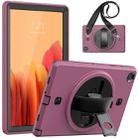 For Samsung Galaxy Tab A7 10.4 T500 / T505 Shockproof TPU + PC Tablet Case with Holder & Pen Slot & Shoulder Strap(Dark Rose Red) - 1