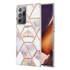 For Samsung Galaxy Note20 Ultra Electroplating Splicing Marble Flower TPU Phone Case(Crown) - 1