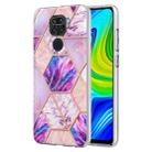 For Xiaomi Redmi Note 9 / 10X 4G Electroplating Splicing Marble TPU Phone Case(Light Purple) - 1
