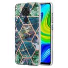 For Xiaomi Redmi Note 9 / 10X 4G Electroplating Splicing Marble TPU Phone Case(Blue Green) - 1