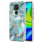 For Xiaomi Redmi Note 9 / 10X 4G Electroplating Splicing Marble TPU Phone Case(Blue) - 1