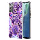 For Samsung Galaxy Note20 Electroplating Splicing Marble TPU Phone Case(Dark Purple) - 1