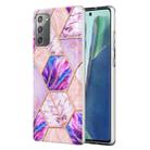 For Samsung Galaxy Note20 Electroplating Splicing Marble TPU Phone Case(Light Purple) - 1