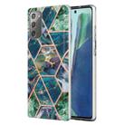 For Samsung Galaxy Note20 Electroplating Splicing Marble TPU Phone Case(Blue Green) - 1