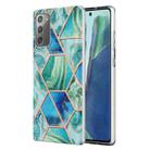 For Samsung Galaxy Note20 Electroplating Splicing Marble TPU Phone Case(Green) - 1