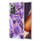 For Samsung Galaxy Note20 Ultra Electroplating Splicing Marble TPU Phone Case(Dark Purple) - 1