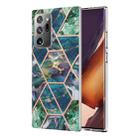 For Samsung Galaxy Note20 Ultra Electroplating Splicing Marble TPU Phone Case(Blue Green) - 1