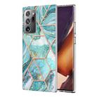 For Samsung Galaxy Note20 Ultra Electroplating Splicing Marble TPU Phone Case(Blue) - 1
