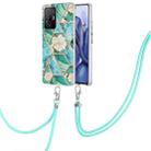 For Xiaomi Mi 11T / Mi 11T Pro Electroplating Splicing Marble Flower TPU Phone Case with Lanyard(Blue Flower) - 1
