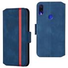 For Xiaomi Redmi Note 7 Pro Retro Frosted Oil Side Horizontal Flip Case with Holder & Card Slots(Blue) - 1